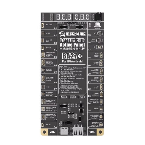 Mechanic BA27+ Battery Chip Active Panel for Phone 6-17 Series Android Fast Charging Battery Activation Detection Board Tools