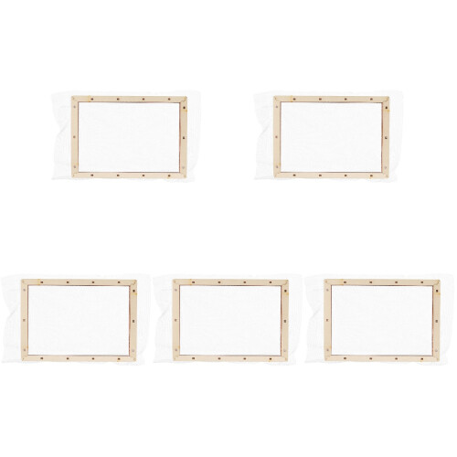 5St Lichtgeel Knutselframe Met Mesh Voor Papier 1