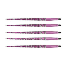 5 Stück Weiche Haar Lippen- & Augen-Make-up-Pinsel mit Glittergriffen Kosmetik-Set