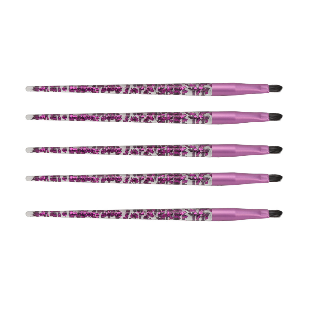 Soft Hair Lip Brush Set 5pcs Glitter Handles for Lip Makeup