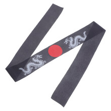 4St Zwarte Japanse Hoofdband Polyester Decoratieve Karate Chef Band