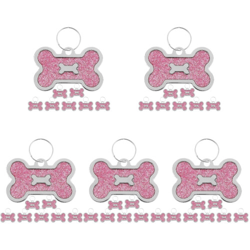 40St Zinklegering Roze Botvorm Pet Id Tag En 2