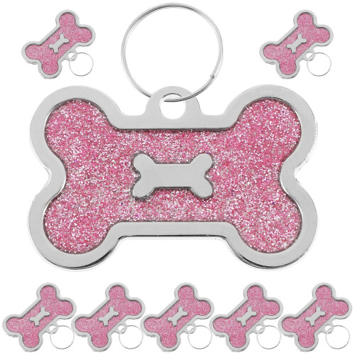 40St Zinklegering Roze Botvorm Pet Id Tag En