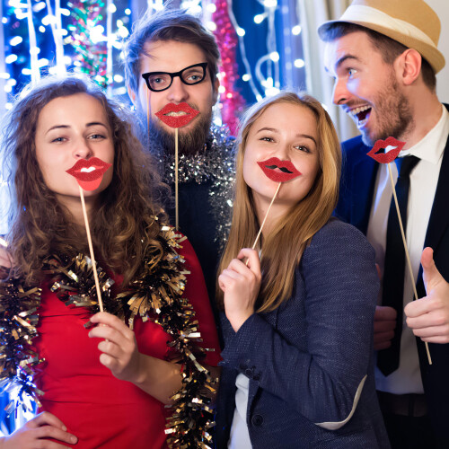 60St Lippen Decor Props Papieren Selfie Feestprops 1