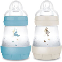 Conjunto de 2 Biberões - MAM - Easy Start - Anti-cólicas - 160 ml - Flow 1 tetina - Oceano + Areia