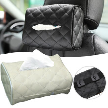 Elegante organizer per auto con rivestimento impermeabile in pelle PU, porta fazzoletti universale per aletta parasole, facile da usare, con cuciture