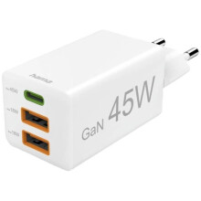 USB-Ladegerät - HAMA - Hama Schnellladegerät - GaN - 1x USB-C PD - 2x USB-A QC - 45 W - Weiß