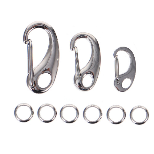 9Pièces Anneaux Clip Collier Argenté Acier Durable DIY Pour Chat 1