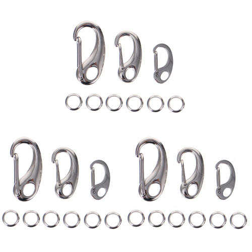9Pièces Anneaux Clip Collier Argenté Acier Durable DIY Pour Chat 2
