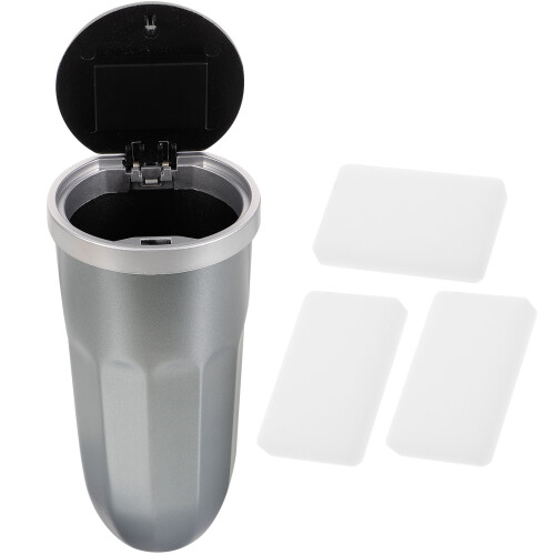 4Pcs Car Trash Can Plastic Grey Small Lid Cover for Auto Organization 1