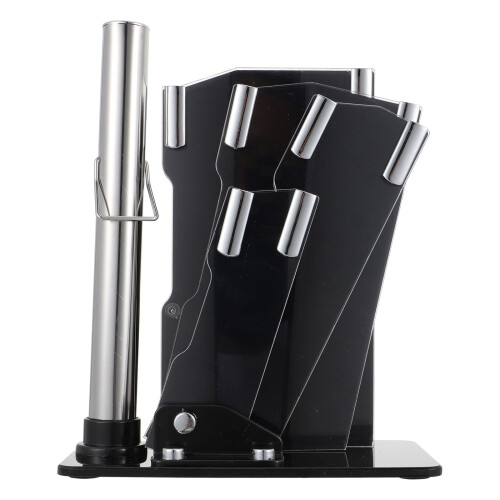 2Pièces Étagère De Rangement Noir Multi-Slots Pour Couteaux Ciseaux