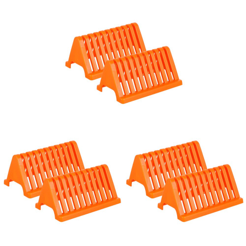 6Pièces Racks Drain Verre Support Séchage Laboratoire Orange Durable 2