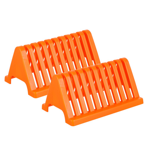 6Pièces Racks Drain Verre Support Séchage Laboratoire Orange Durable 1