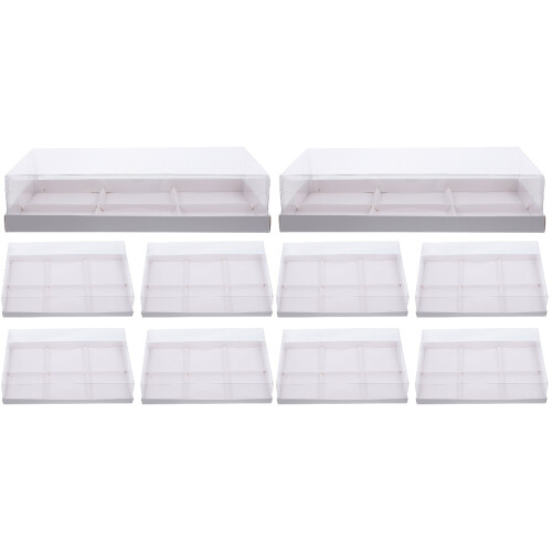 10Pièces Boîtes Blanches Multiples Usages Pour Cupcakes Pâtisseries 1