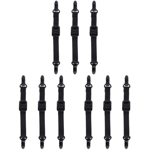 9Pièces Sangles Masque Noires Accessoires Ajustables Antidérapants 2
