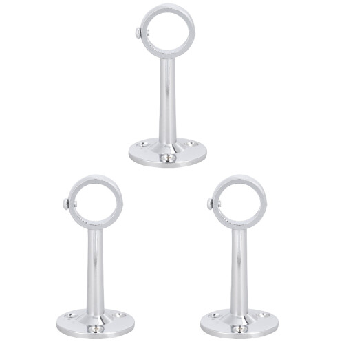 3Pièces Fixations Métal Argentées Pour Barre De Placard Résistantes 1