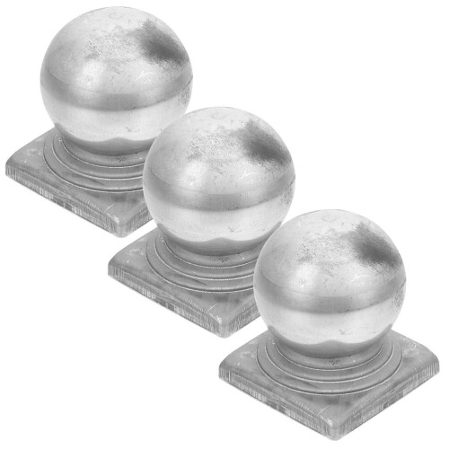6Pièces Cache-Poteaux Fer Argenté Design Compact Facile À Installer 2