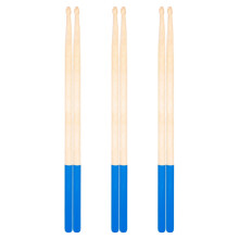 12Paires Baguettes De Batterie Bois Naturel Bleu Pour Performance