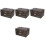 4Pcs Black Wooden Pirate Treasure Box Compact Storage Case 4