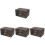 4Pcs Black Wooden Pirate Treasure Box Compact Storage Case 3
