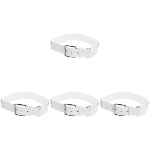 4Pcs Elastic White Softballs Belt Adjustable PU Baseball Belt 2