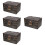 4Pcs Black Wooden Pirate Treasure Box Compact Storage Case 8