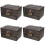 4Pcs Black Wooden Pirate Treasure Box Compact Storage Case 6