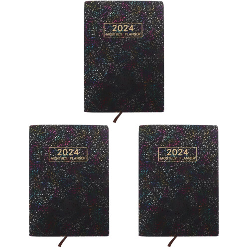 3Pcs Portable Black Office Planner Books Paper Note Pads 2