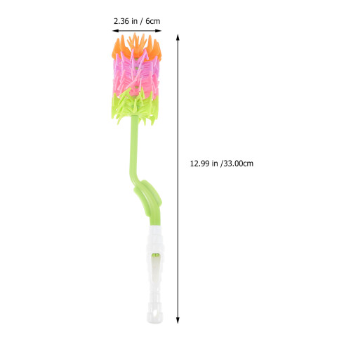 2Pcs Baby Bottle Brush Multi-Color Silicone Long Handle Cleaning Tool 2