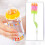 2Pcs Baby Bottle Brush Multi-Color Silicone Long Handle Cleaning Tool 9