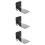 3Pcs Black Metal Wall Mounted Floating Book Shelf for Home 7