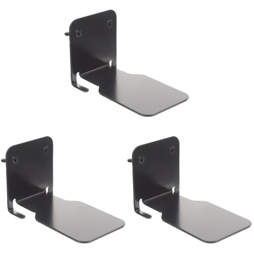 3Pcs Black Metal Wall Mounted Floating Book Shelf for Home 1