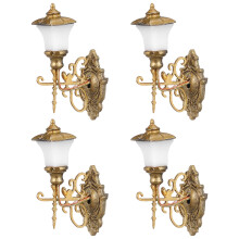 12Pcs Mini Luminous Wall Lamp Golden Decoration for Sand Table DIY