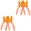 4Pcs Building Block Tool Brick and Axel Separator Orange ABS Material 4