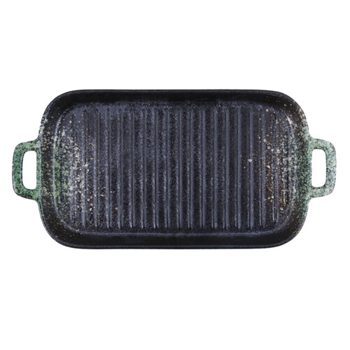 2Pcs Green Ceramic Baking Pan Household Kitchenware Roasting Plate 1
