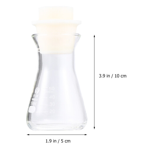 4Pcs Durable Laboratory Bottles Flask Set with Cork and Scale