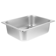 2Pcs Stainless Steel Party Buffet Pots Silver Metal Food Trays