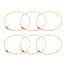 18Pcs Khaki Bamboo Embroidery Hoops DIY Cross-Stitch Frame Set