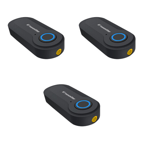 3Pcs Portable Bt Audio Transmitter USB for Headset Black 2