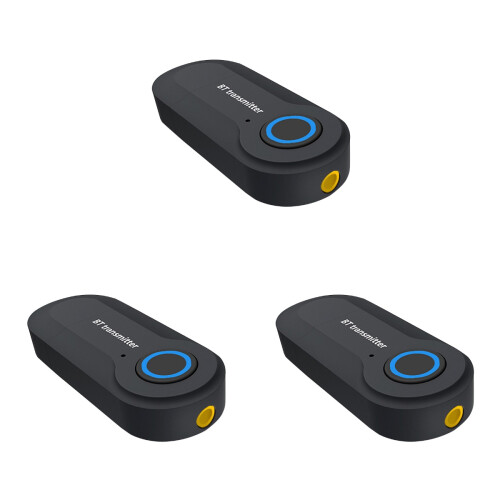 3Pcs Portable Bt Audio Transmitter USB for Headset Black 1