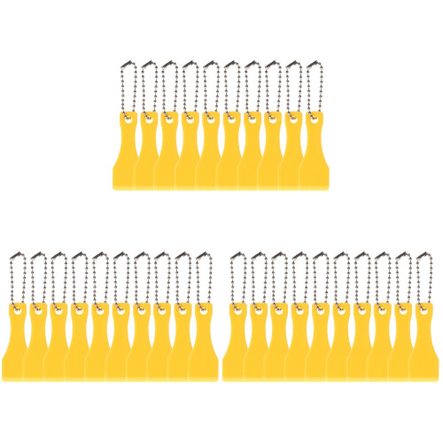 30Pcs Compact Plastic Scratcher Tools Durable Yellow Scrapers 1