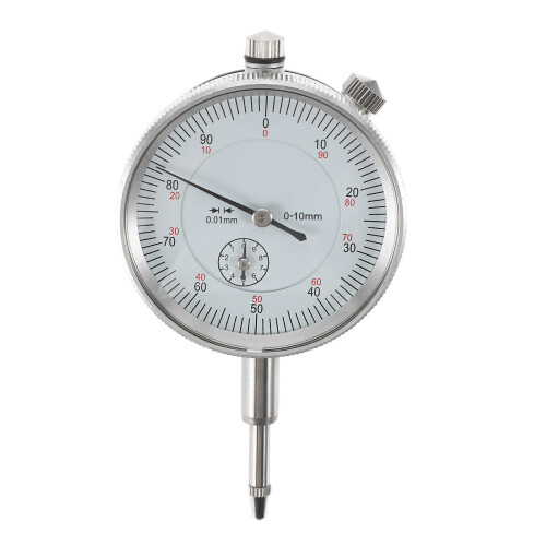 2Pcs High Resolution Silver Dial Gauge with Wear-Resistant Probe Head