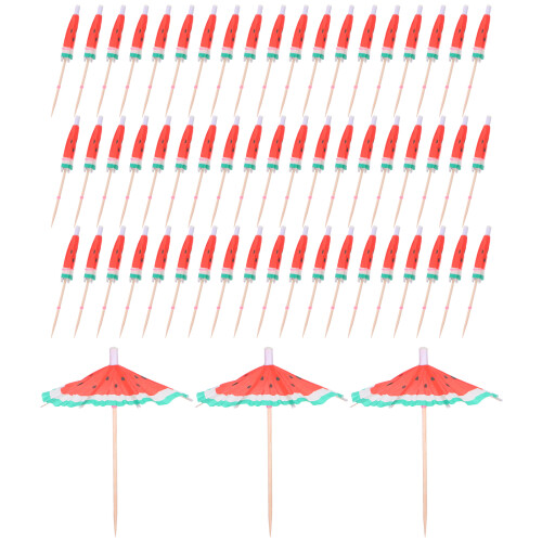 300Pcs Watermelon Umbrella Picks Multi Decor Toppers