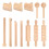 2Sets Beige Wooden Clay Modeling Tools Kit for Pottery DIY 1