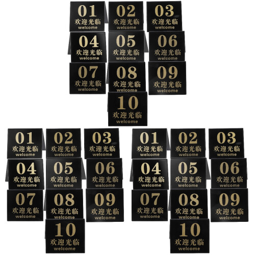30Pcs Reusable Black Acrylic Table Signs Multi-Function Number Markers 1