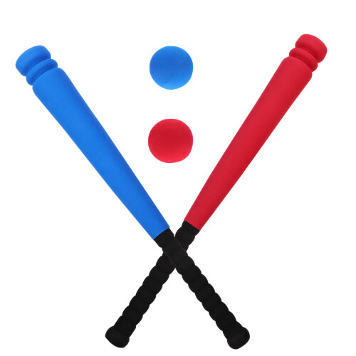2Sets Children Baseball Bat Toy Blue Red Safe Material for Active Play