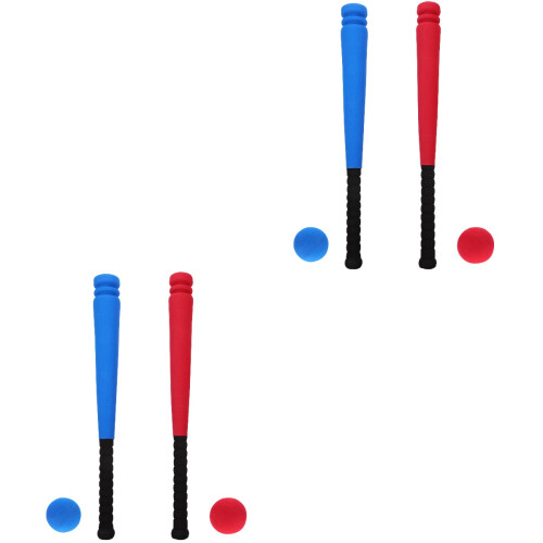 2Sets Children Baseball Bat Toy Blue Red Safe Material for Active Play 2