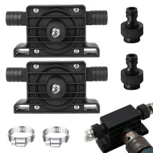 2 Pack Hand Electric Drill Water Pump, Portable Mini Oil Pump with Water Hose Quick Connectors Self Priming Fluid Pump