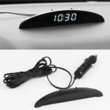 Car-Grade Car Electronic Clock, Car Electronic Clock, with Luminous In-Car Thermometer & Voltmeter White Font
