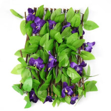 40 cm Simulationszaun, Dekorative Pflanzen für Den Garten, Künstliche Blumen, Einziehbarer Sichtschutzzaun für Den Garten, Dekorativer Zaun